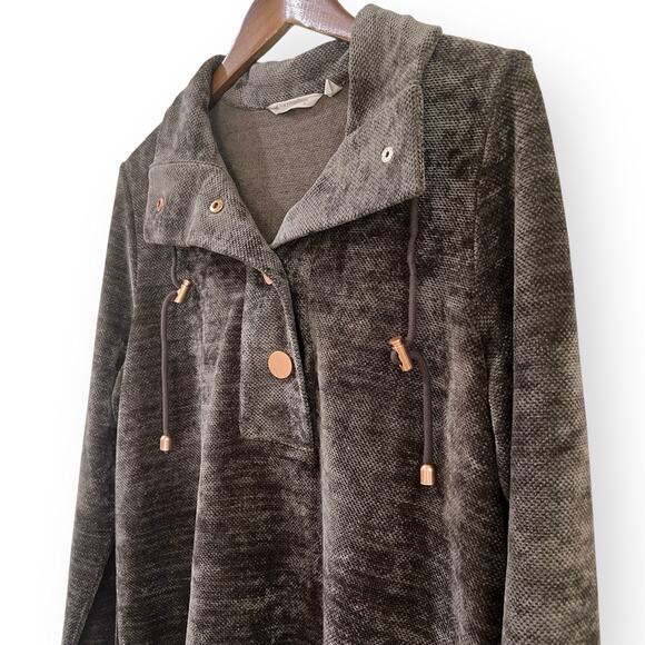 Soft Surroundings St. Germain Chenille Pullover Tunic Womens Medium Brown Taupe - Picture 3 of 8